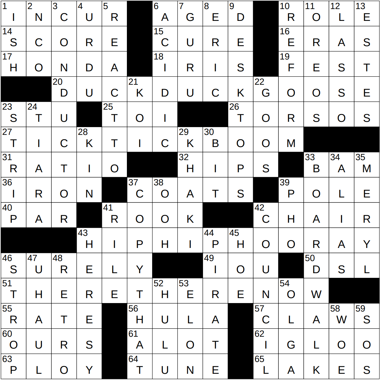 0101 24 NY Times Crossword 1 Jan 24 Monday NYXCrossword