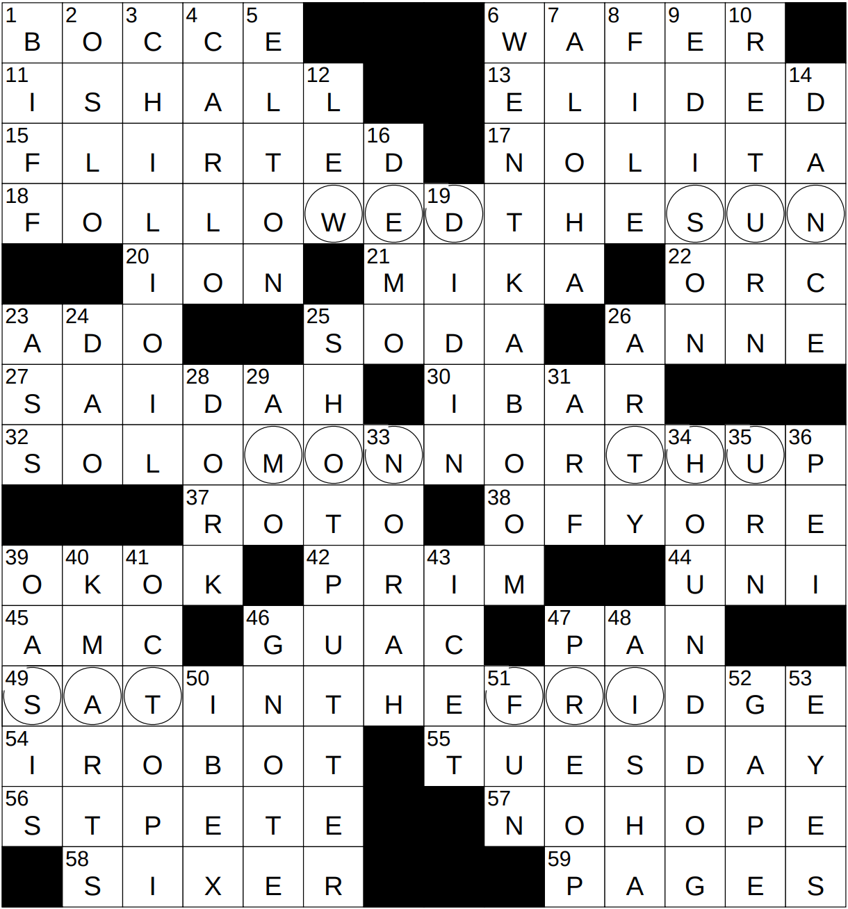 0109 24 NY Times Crossword 9 Jan 24 Tuesday NYXCrossword