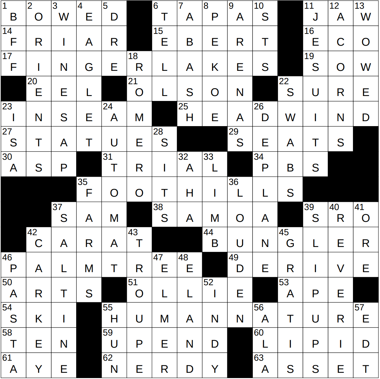 attribute to crossword clue