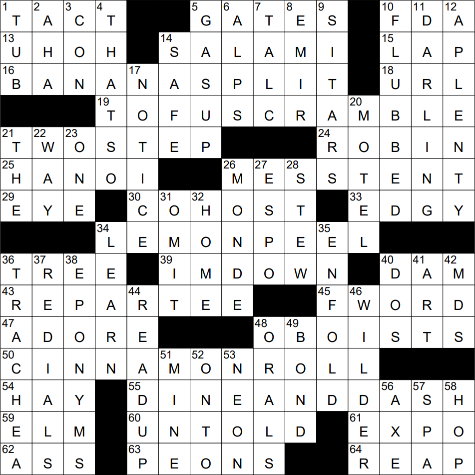 0320 23 NY Times Crossword 20 Mar 23 Monday NYXCrossword