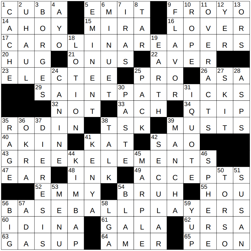 0422 25 NY Times Crossword 22 Apr 25 Tuesday NYXCrossword