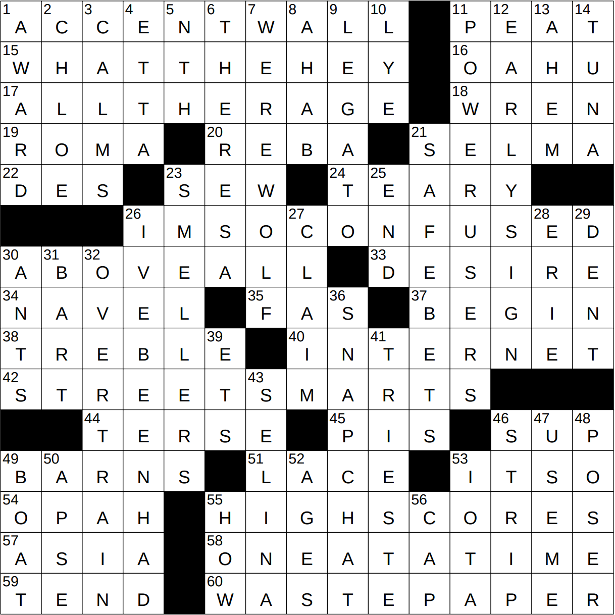 0510 24 NY Times Crossword 10 May 24 Friday NYXCrossword