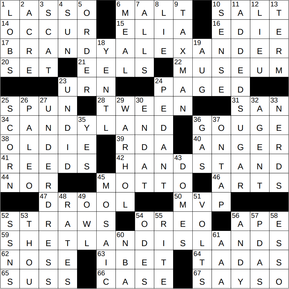 0512 25 NY Times Crossword 12 May 25 Monday NYXCrossword