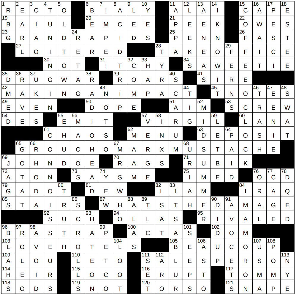 0518 25 NY Times Crossword 18 May 25 Sunday NYXCrossword
