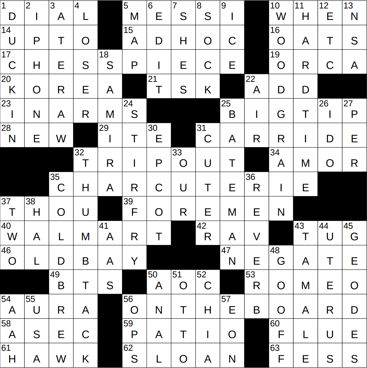0603 24 NY Times Crossword 3 Jun 24 Monday NYXCrossword