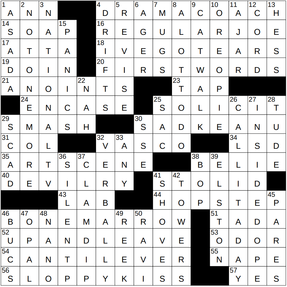 0606 25 NY Times Crossword 6 Jun 25 Friday NYXCrossword