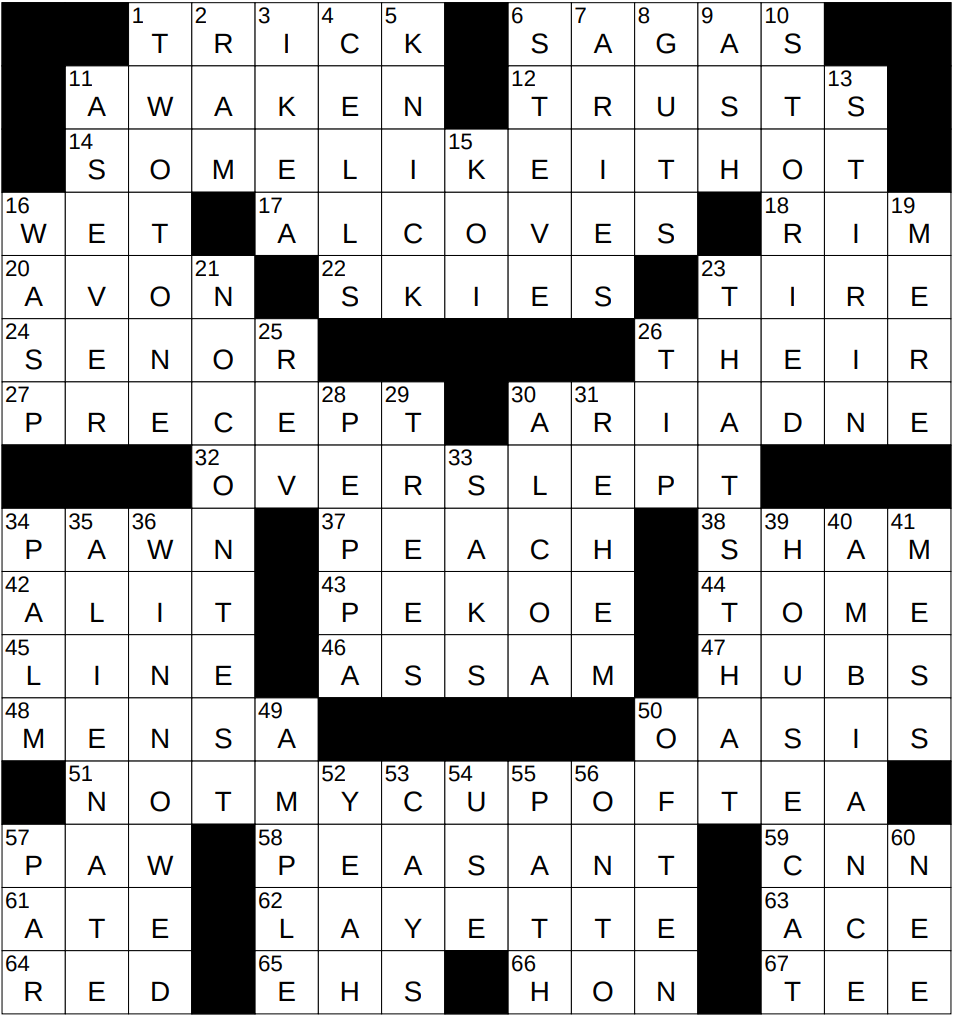 0716 24 NY Times Crossword 16 Jul 24 Tuesday NYXCrossword