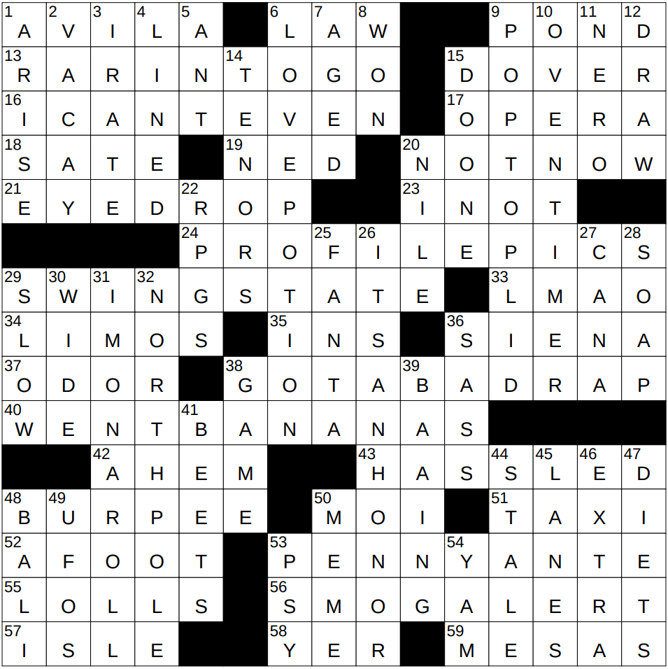 0719 24 NY Times Crossword 19 Jul 24 Friday NYXCrossword