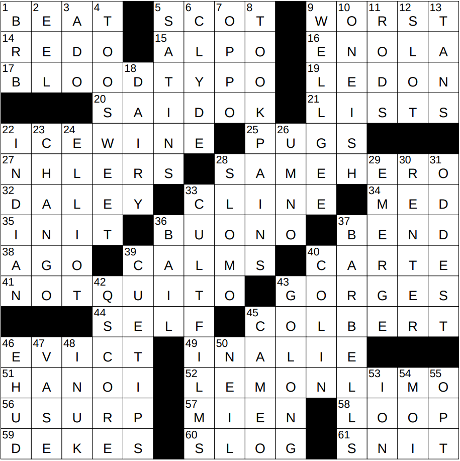 0917 24 NY Times Crossword 17 Sep 24 Tuesday NYXCrossword