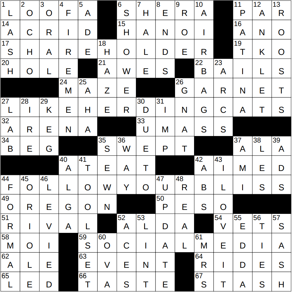 1125 24 NY Times Crossword 25 Nov 24 Monday NYXCrossword