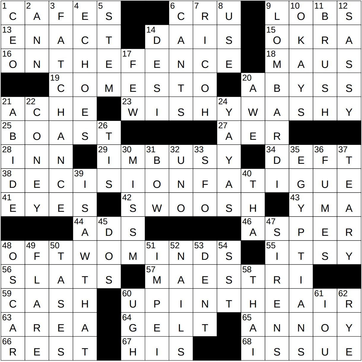 1129 23 NY Times Crossword 29 Nov 23 Wednesday NYXCrossword