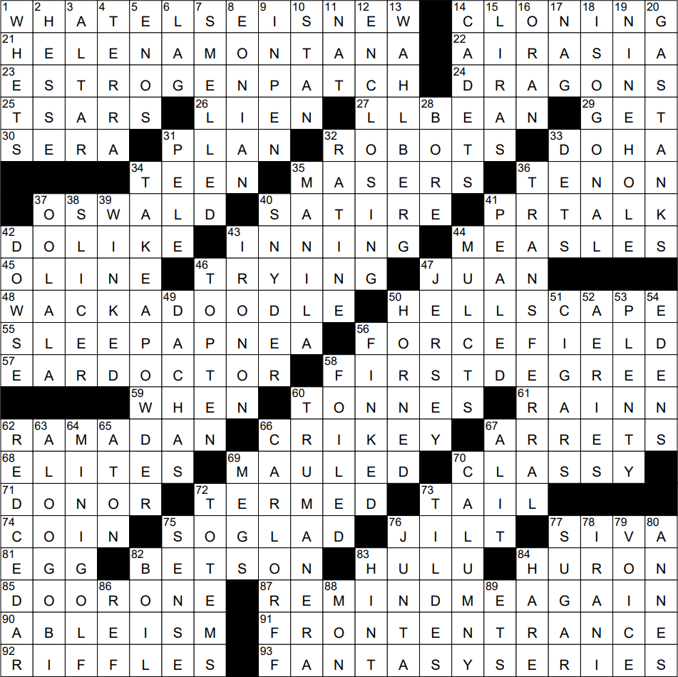 1203 23 NY Times Crossword 3 Dec 23 Sunday NYXCrossword