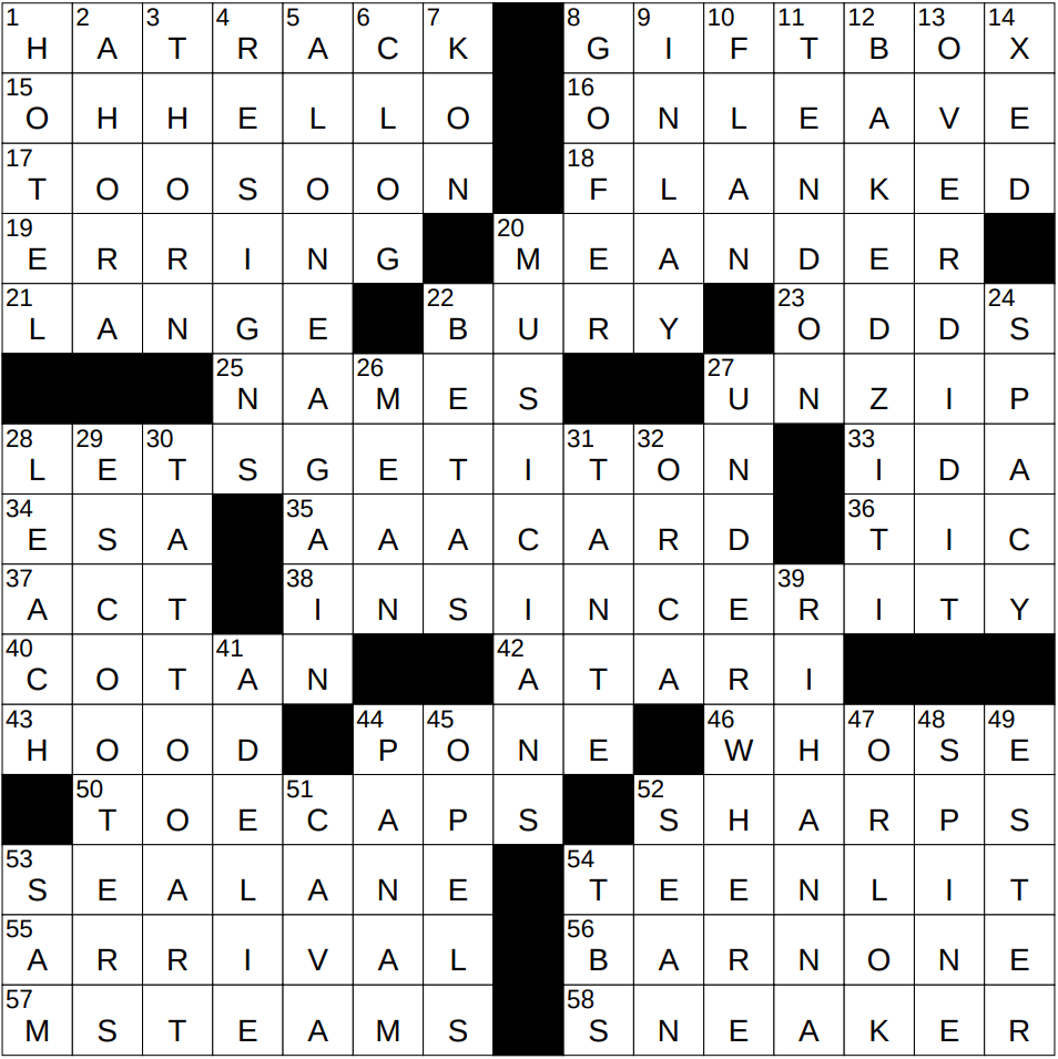 1213 24 NY Times Crossword 13 Dec 24 Friday NYXCrossword