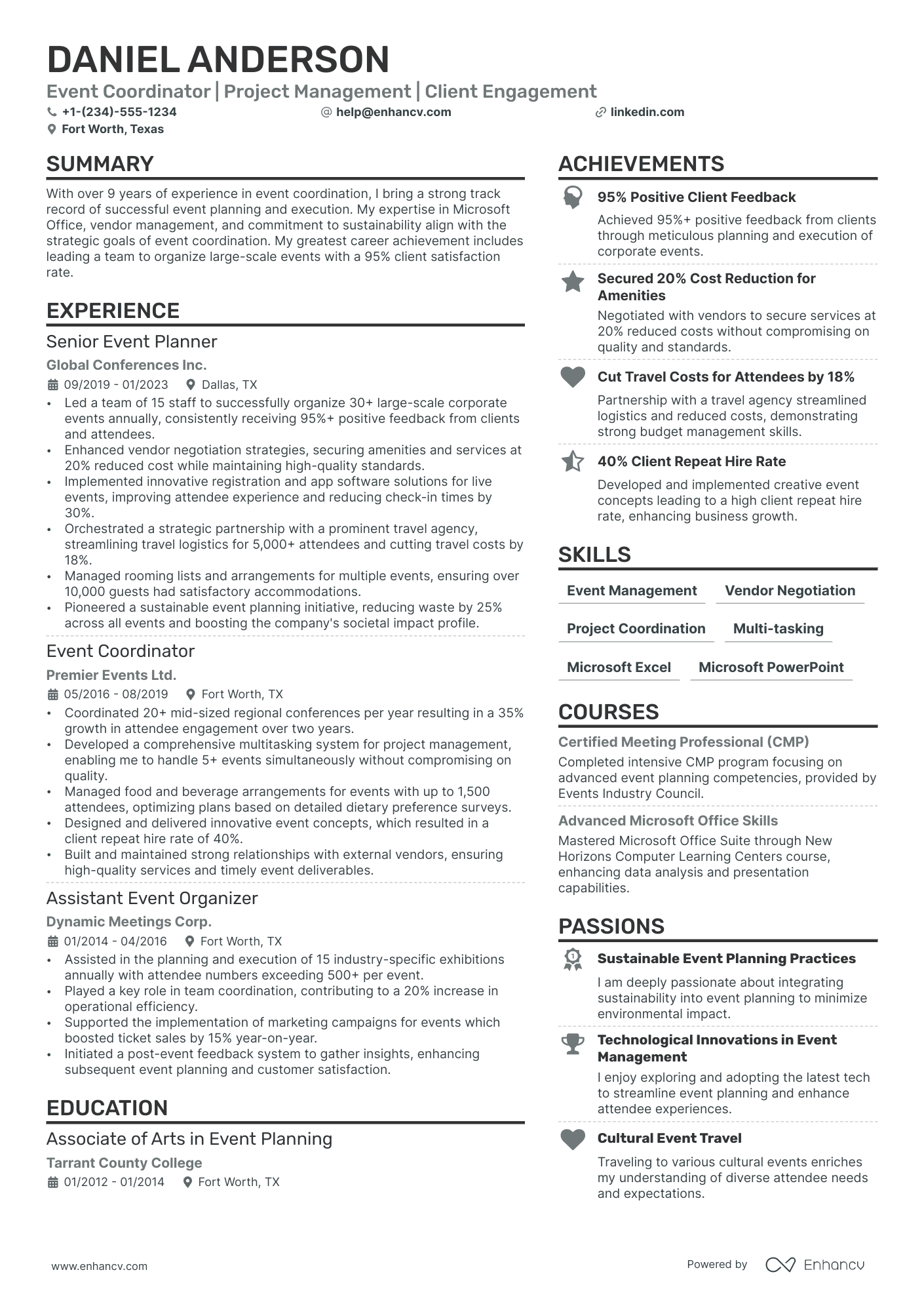 20 Event Coordinator Resume Examples March 2026