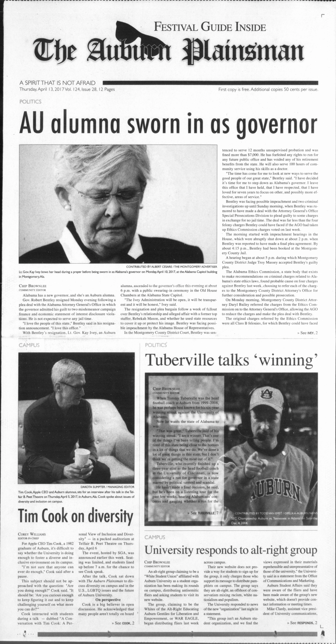 2017 04 13 The Auburn Plainsman Plainsman Student Newspapers Auburn University Digital Collections