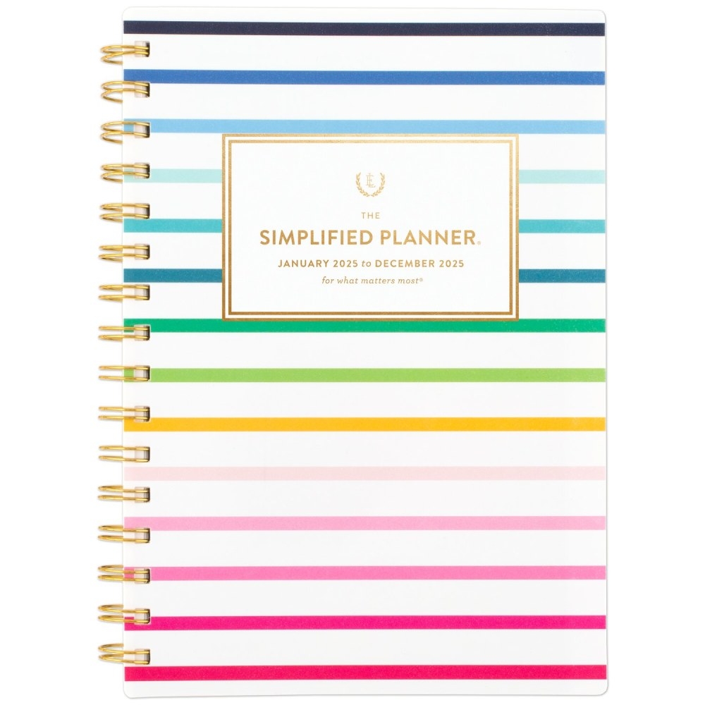 2025 Simplified By Emily Ley For AT A GLANCE Weekly Monthly Planner 5 1 2 X 8 1 2 Happy Stripe January To December EL32 200 OfficeSupply