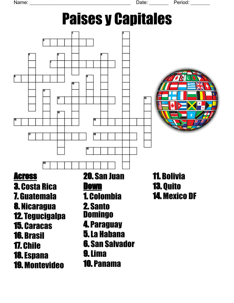 21 Spanish Speaking Countries Crossword WordMint