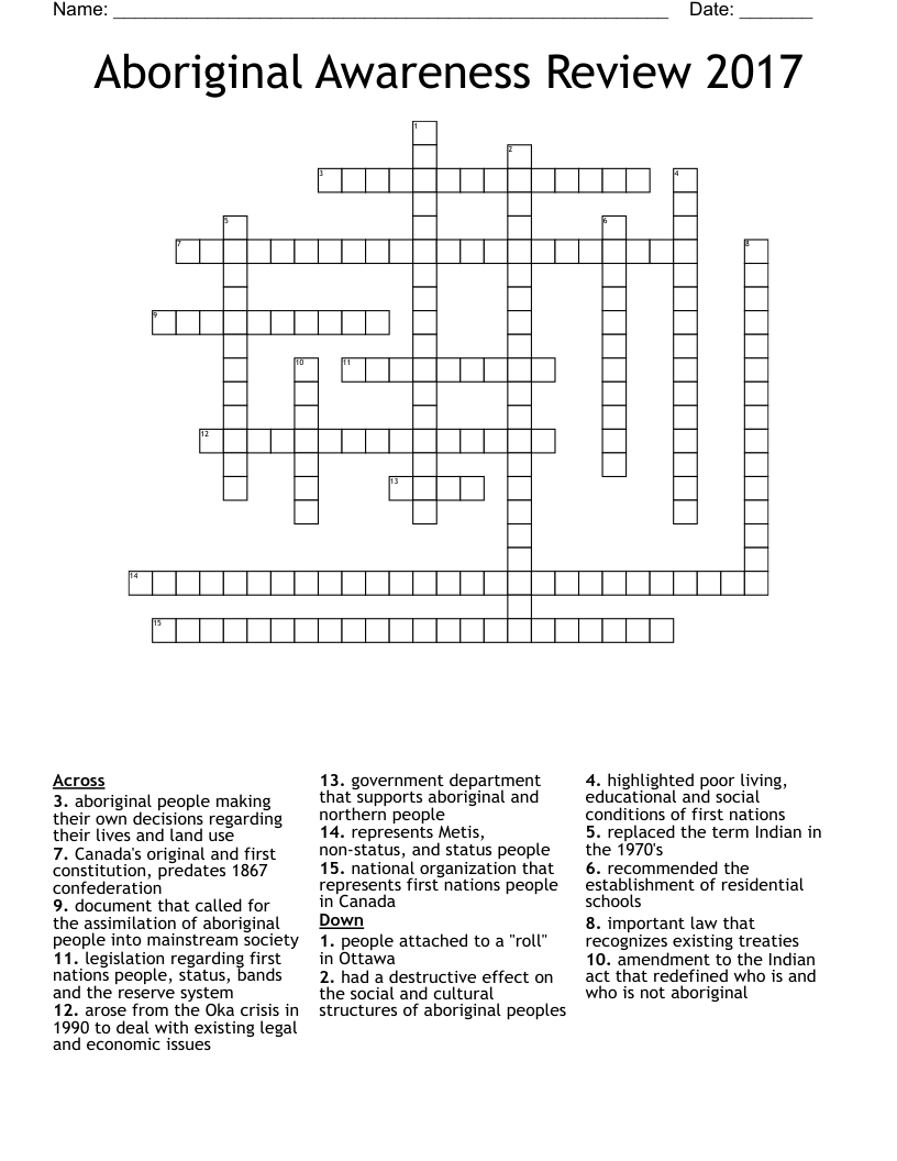 first nations people crossword