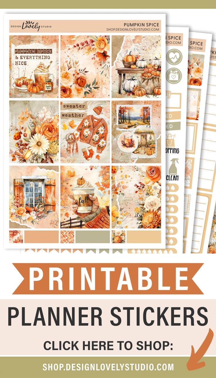 Add A Dash Of Cozy To Your Planner With Pumpkin Spice Themed Stickers