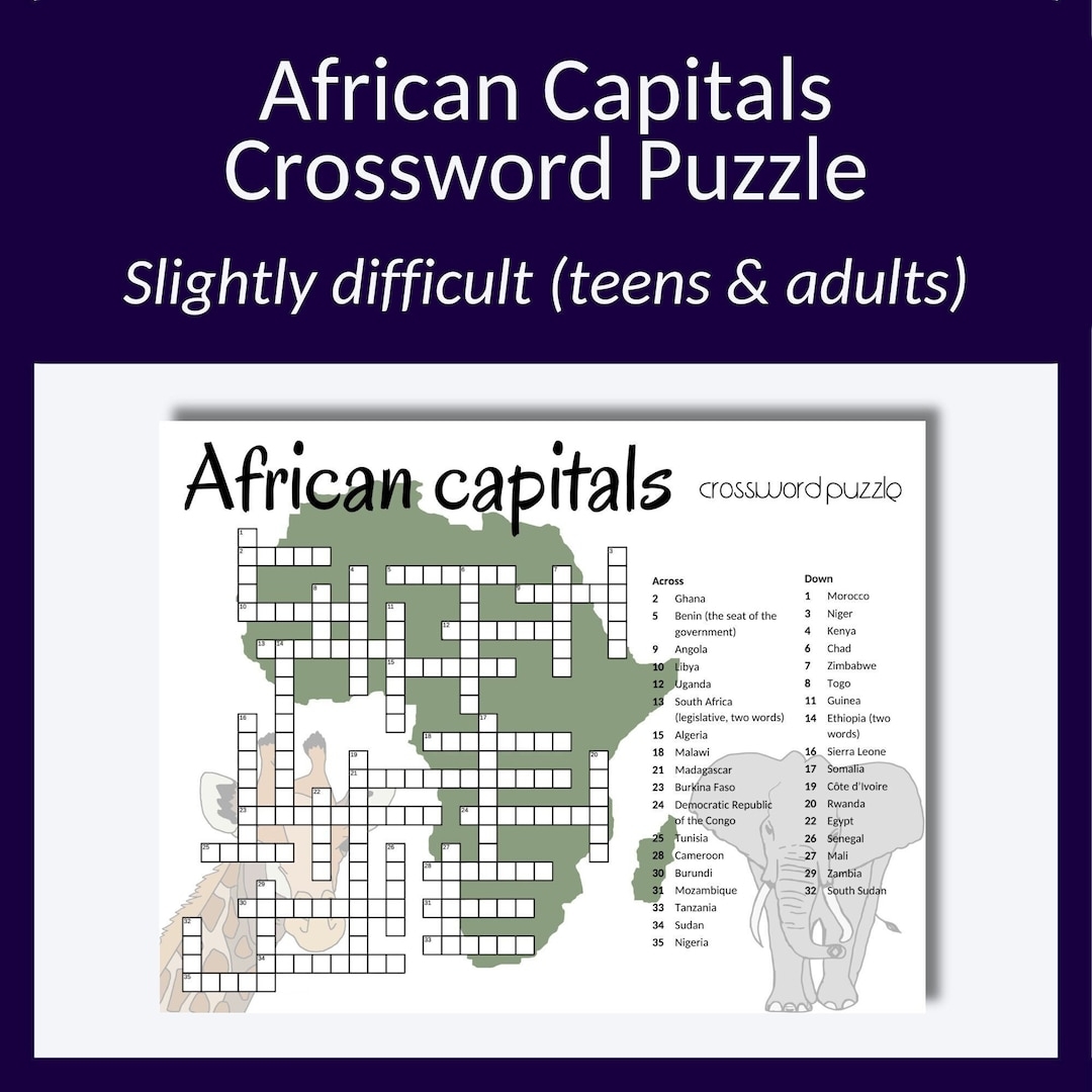 african capital crossword clue