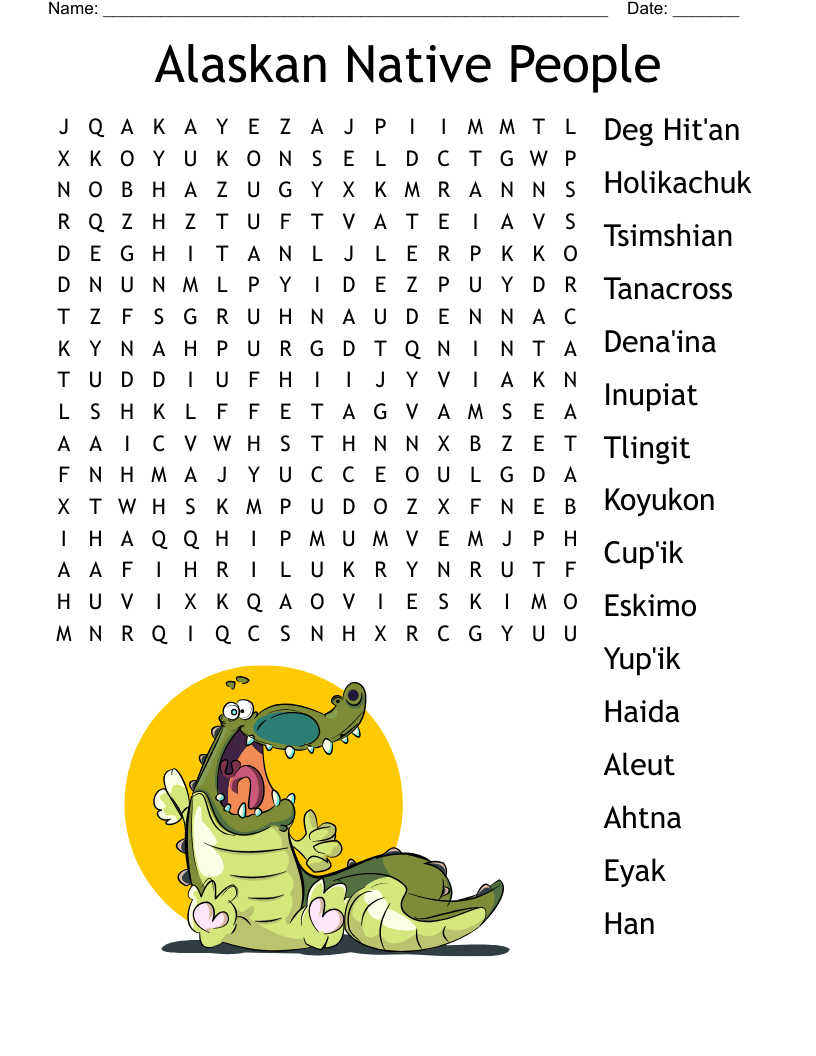 Alaskan Native People Word Search WordMint