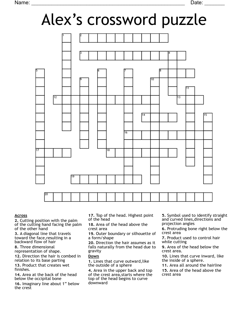 Alex s Crossword Puzzle WordMint Alex s Crossword Puzzle WordMint
