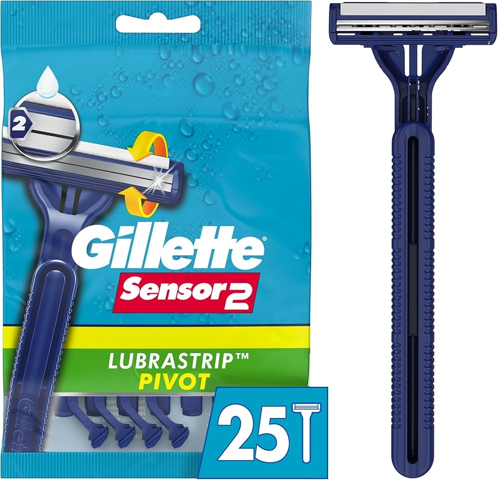 Amazon Gillette Sensor2 Pivoting Head Men s Disposable Razors 25 Count Beauty Personal Care