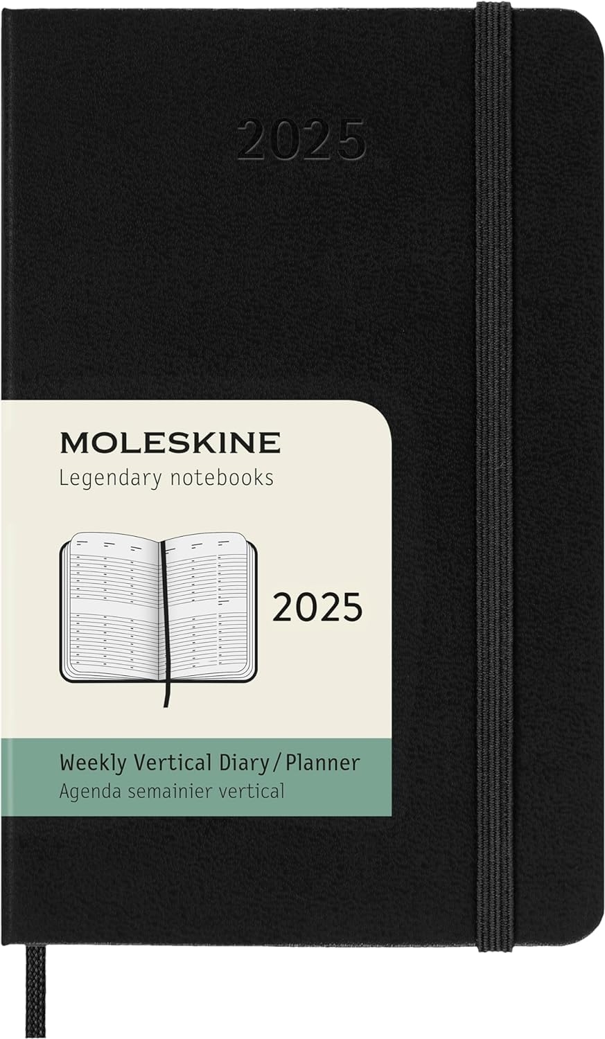 Amazon Moleskine Classic 12 Month 2025 Weekly Vertical Planner Hard Cover Pocket 3 5 X 5 5 Black 144 Pages Office Products