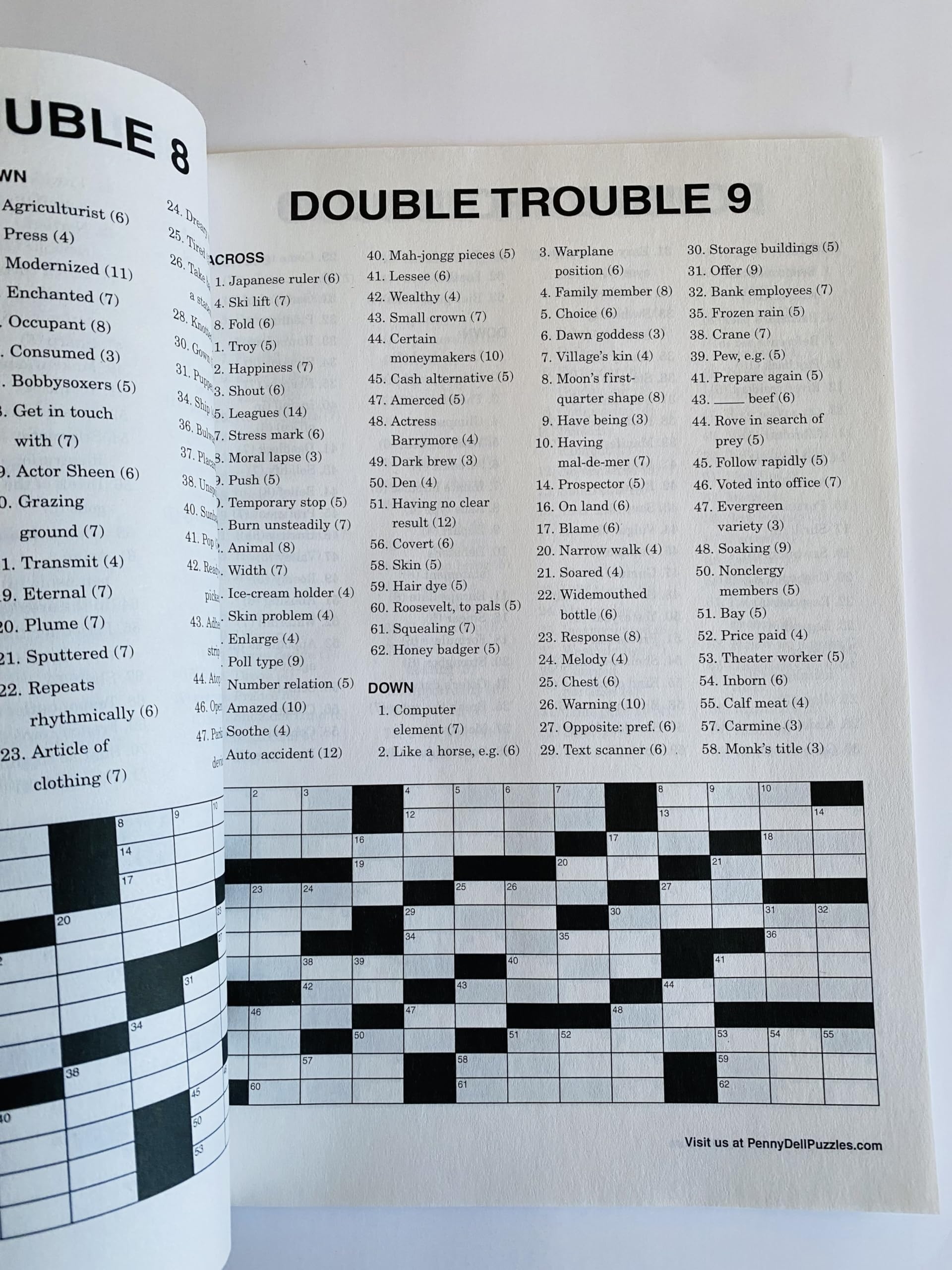 Amazon Volume Numbers 45 46 And 47 Of Double Trouble Crossword Puzzles From Penny Press Selected Series Toys Games