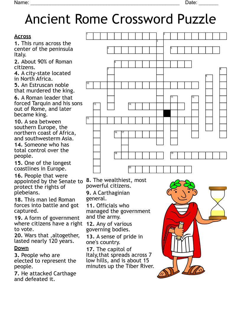 Ancient Rome Crossword Puzzle WordMint