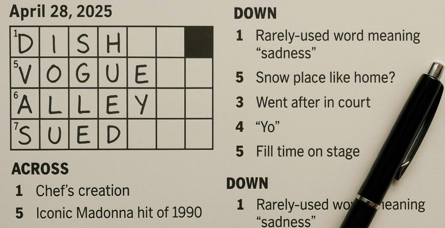 April 28 2025 NYT Mini Crossword Answers And Solving Guide April 28 2025 NYT Mini Crossword Answers And Solving Guide