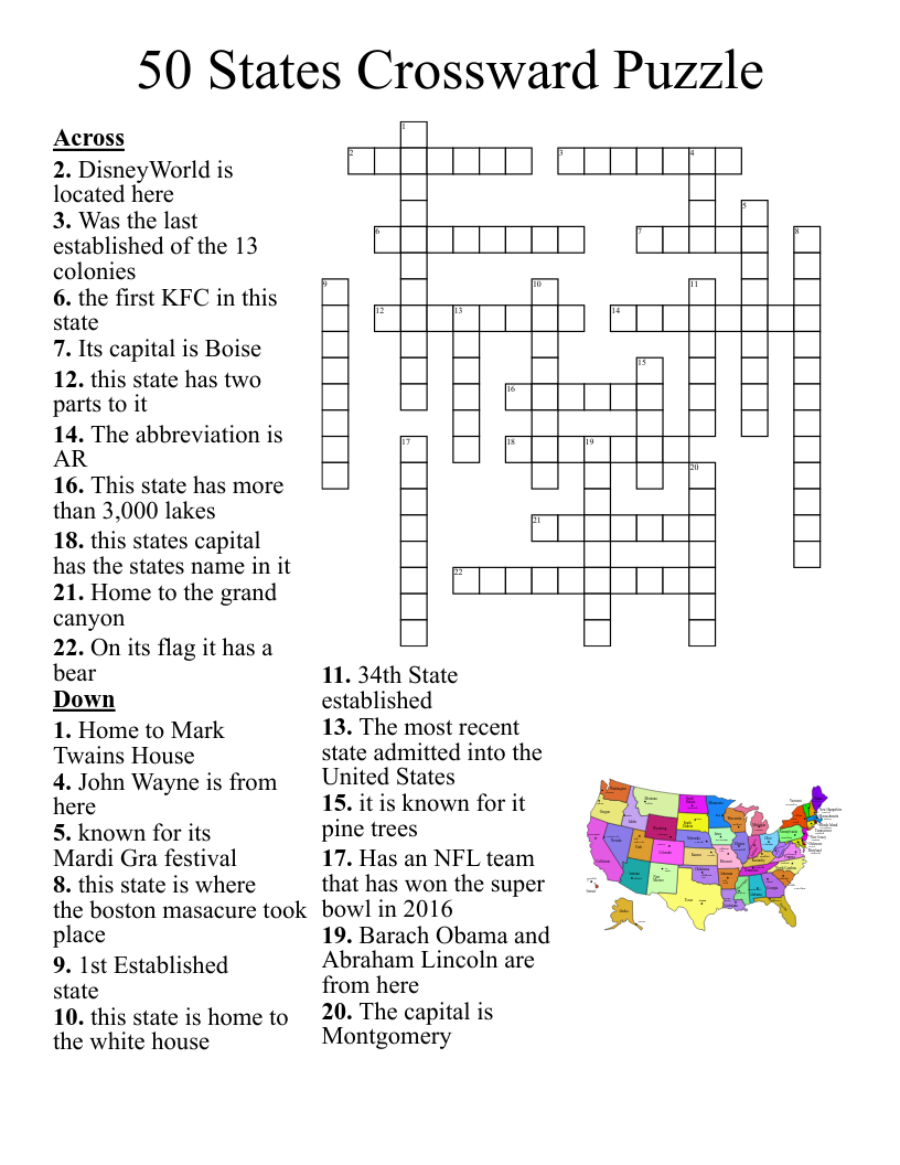 Arizona Crossword WordMint
