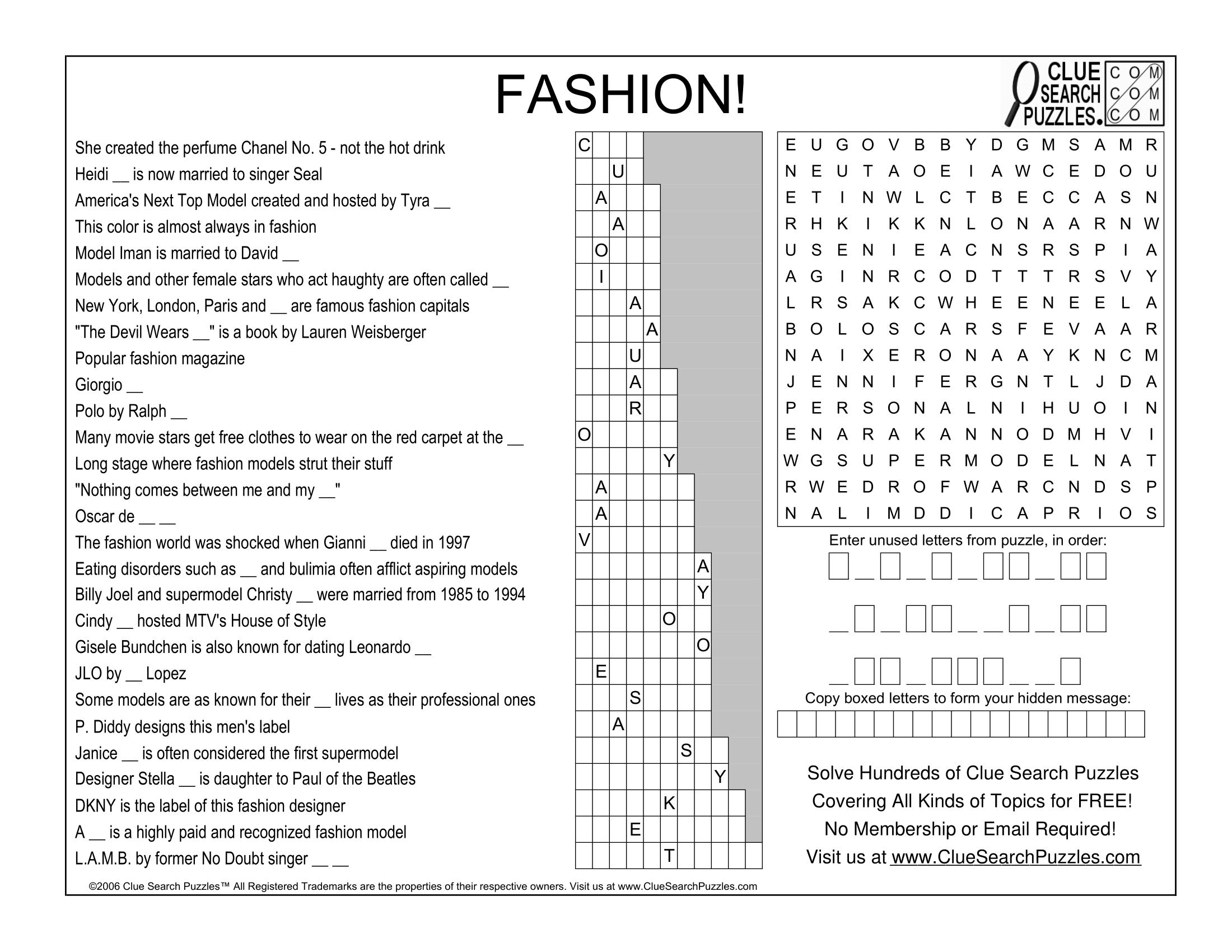 fashioned crossword puzzle clue