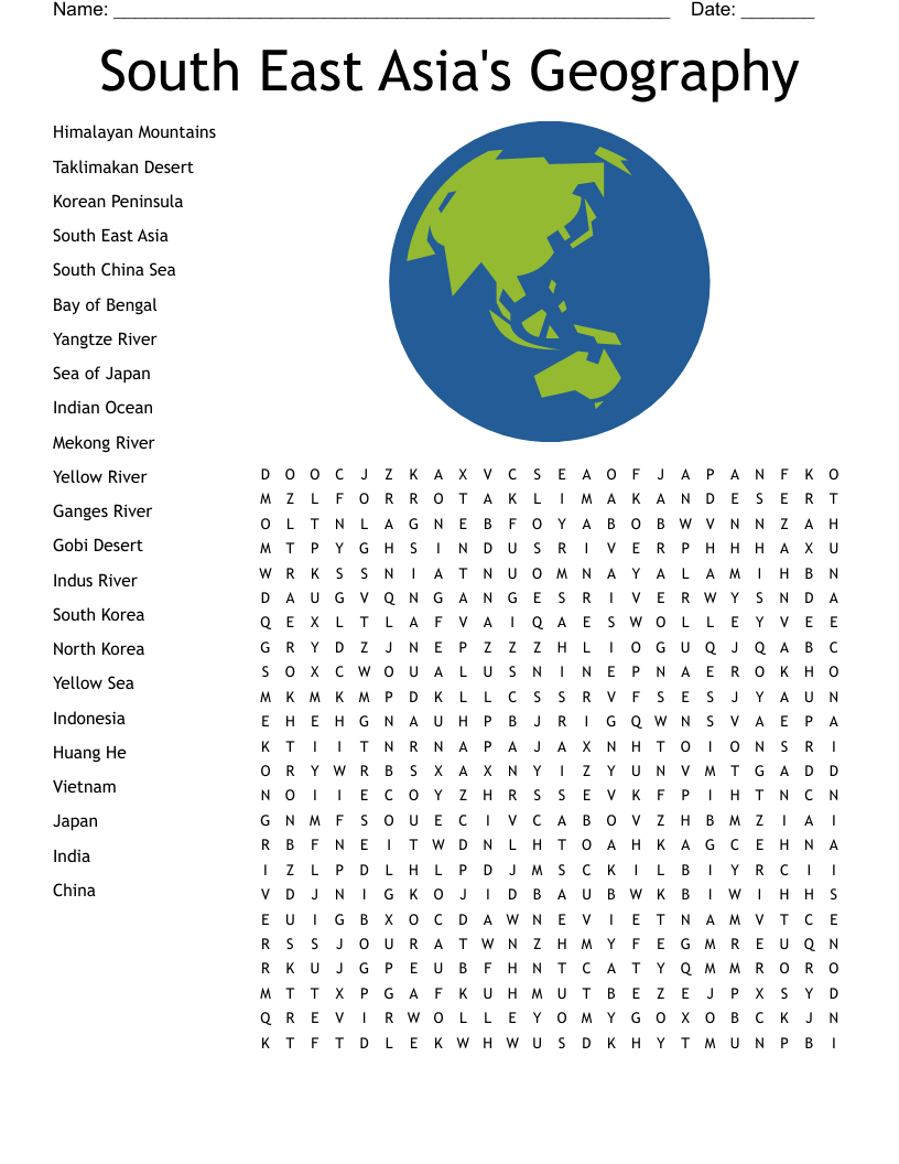 Asia Crossword WordMint