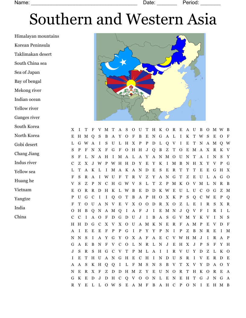Asia Crossword WordMint
