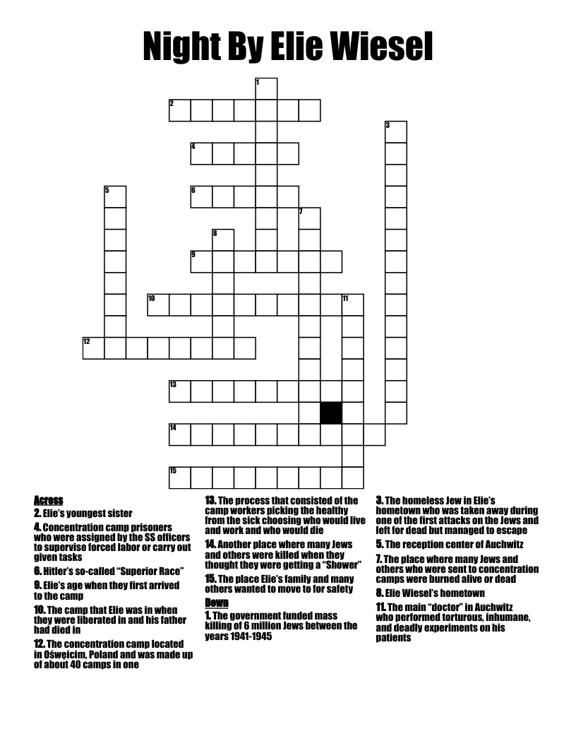 Author Wiesel Crossword Puzzle Clue Author Wiesel Crossword Puzzle Clue