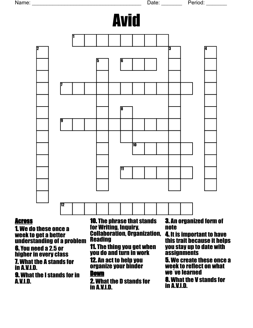 Avid Crossword WordMint