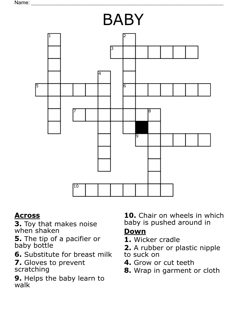 BABY Crossword WordMint BABY Crossword WordMint