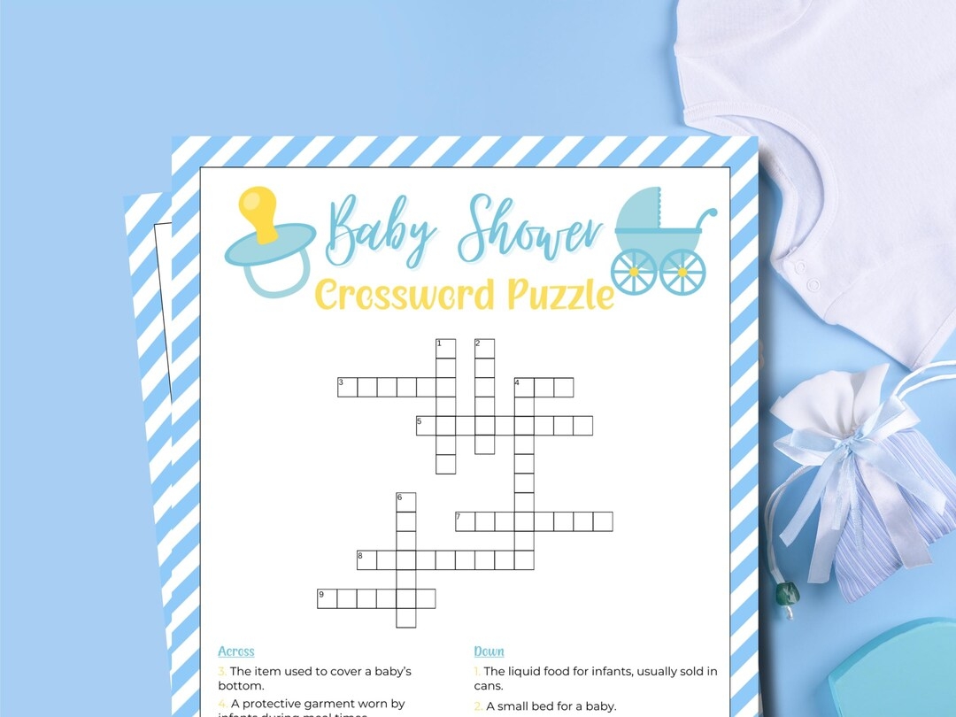 Baby Shower Crossword Puzzle Baby Word Game Printable Baby Shower Games Crossword Game Baby Boy Shower Baby Shower Word Puzzle Etsy