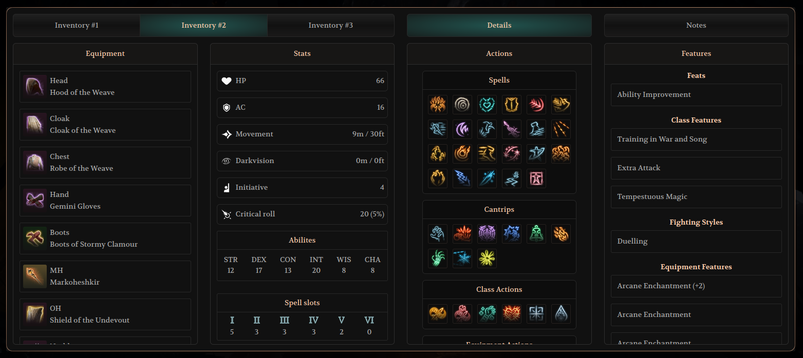 BG3 Compendium Character Planner