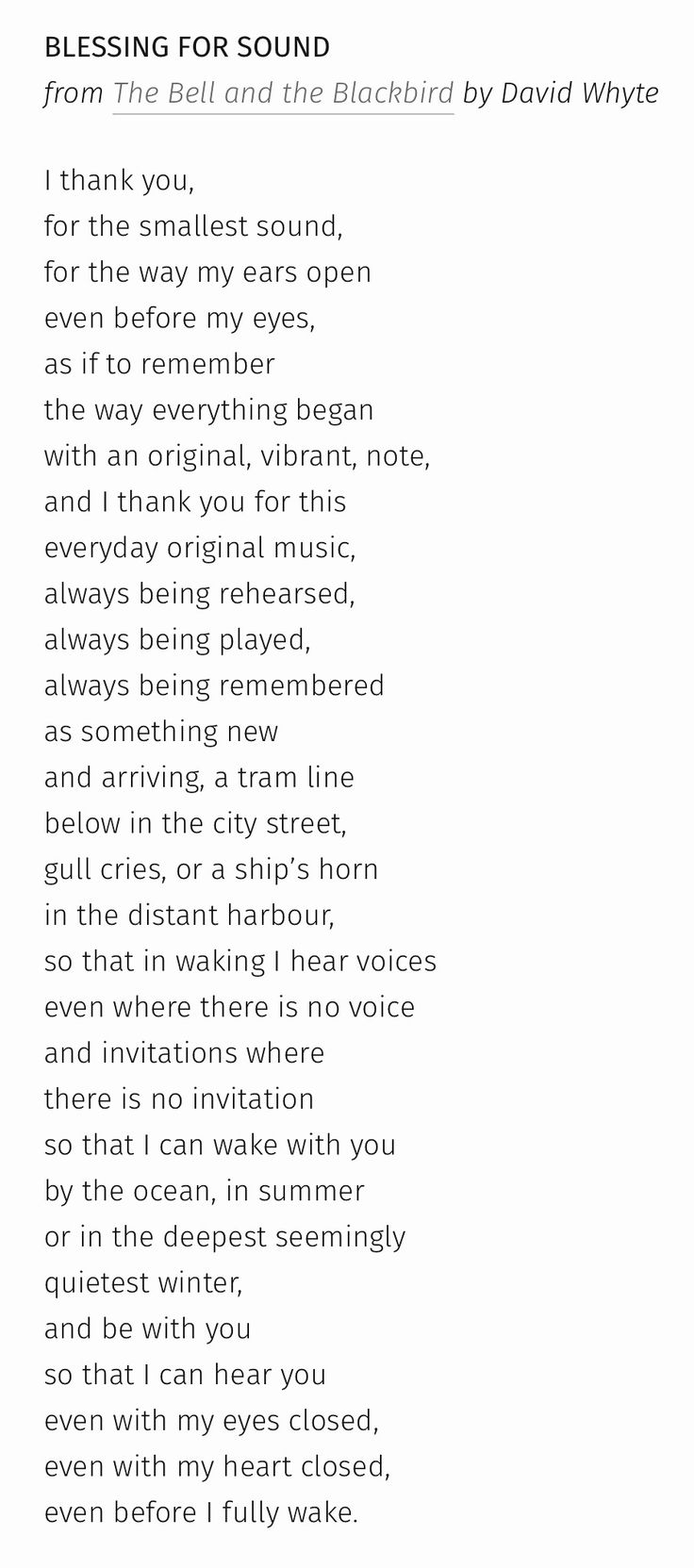 Blessing For Sound Poem Quotes