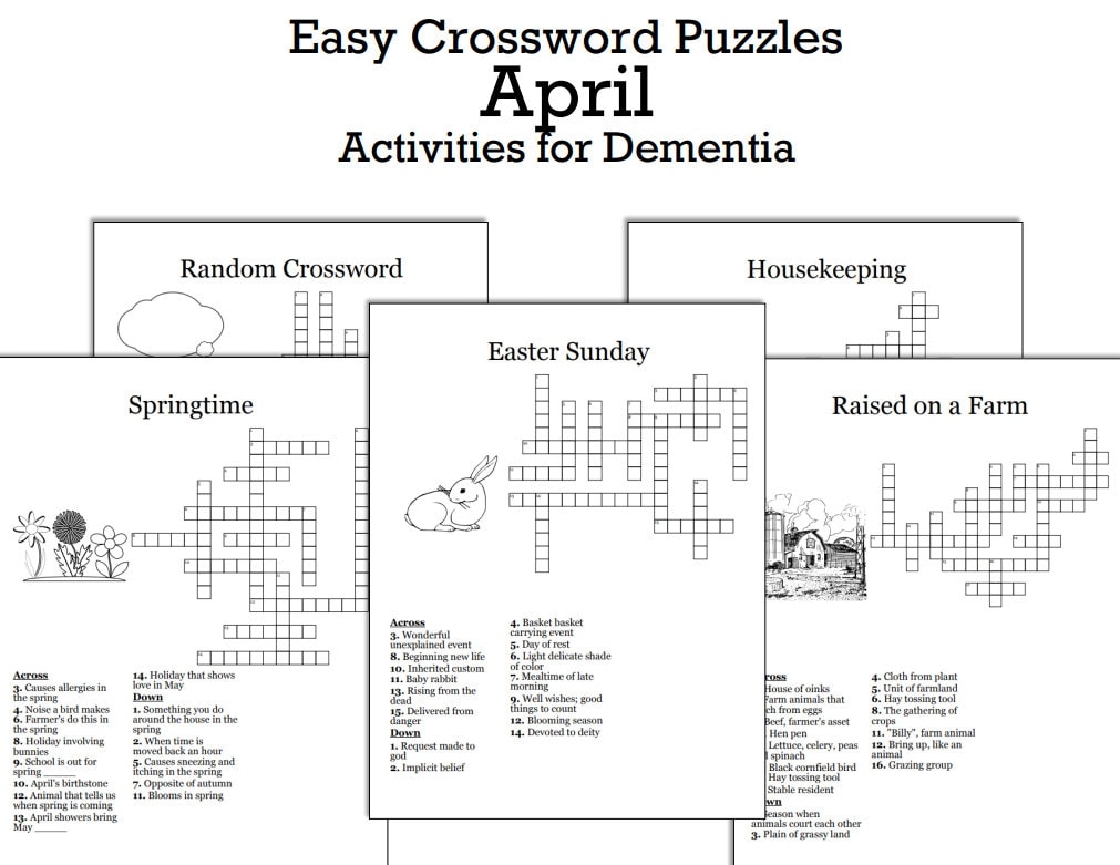 Brain Boosting Crossword Puzzles For Dementia Printable Mental Exercise To Improve Cognitive Function Etsy