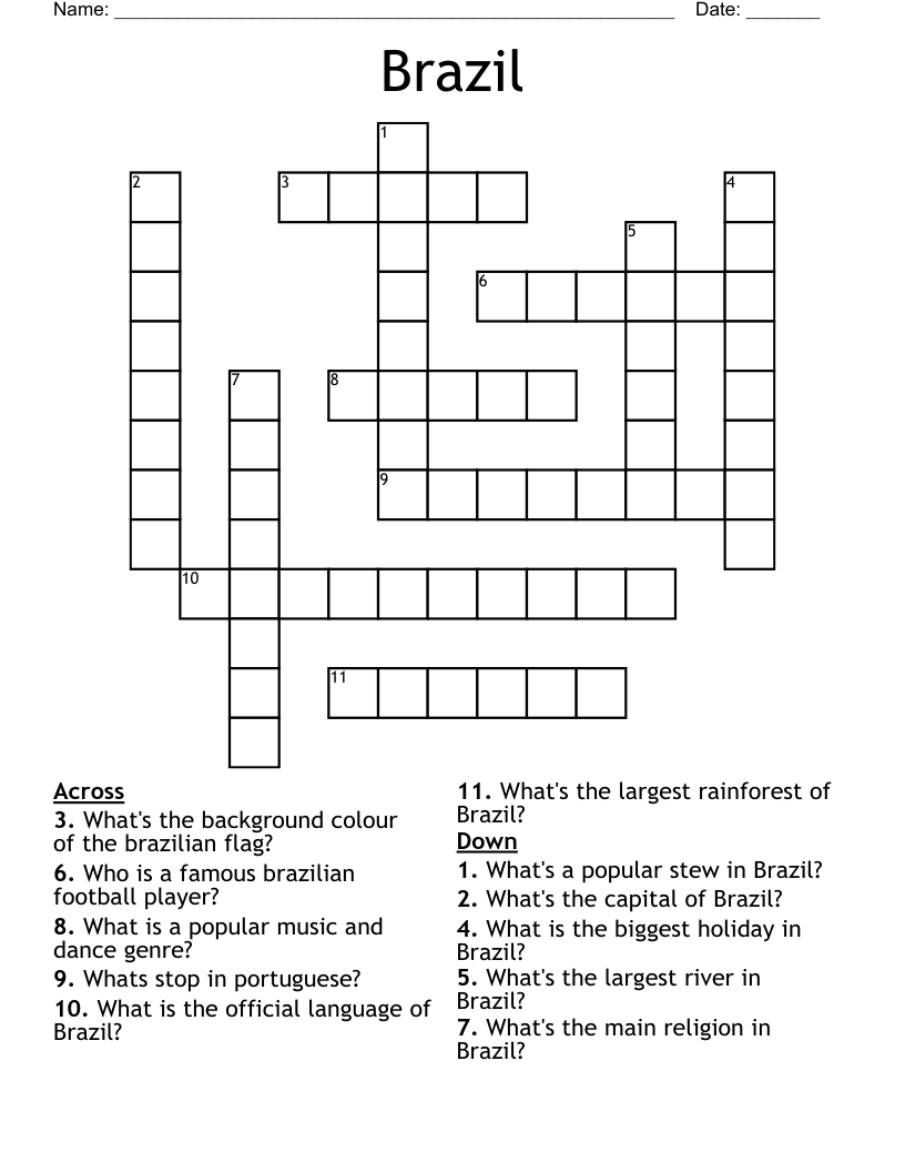 Brazil Crossword WordMint