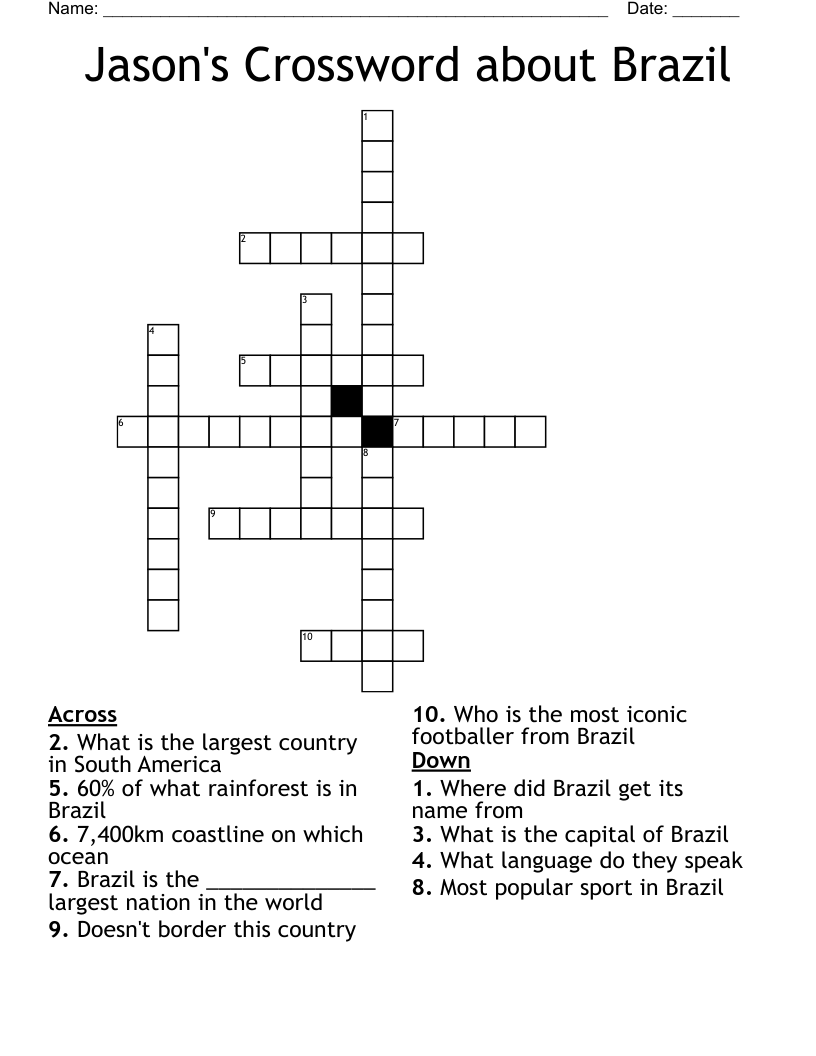Brazil Crossword WordMint