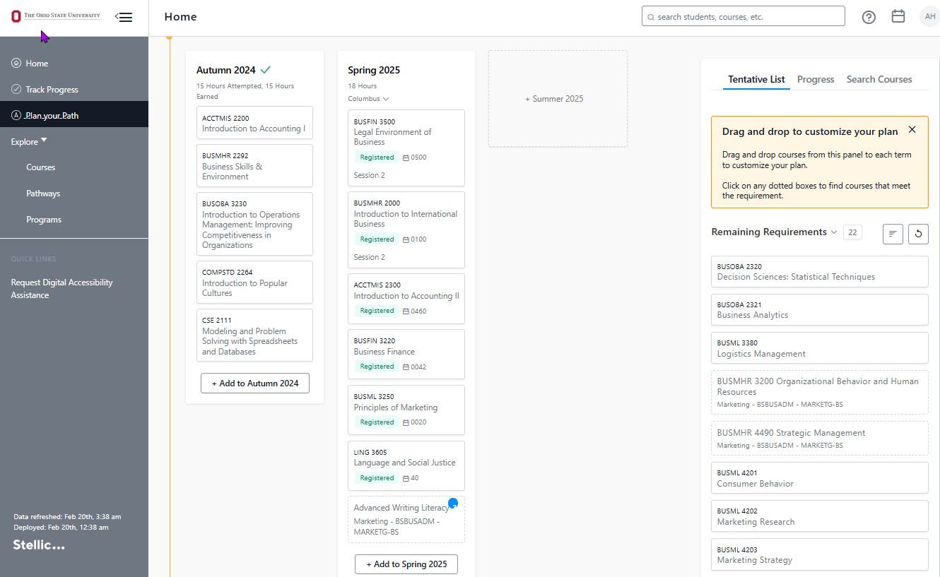 Buckeye Degree Planner For Students The Ohio State University