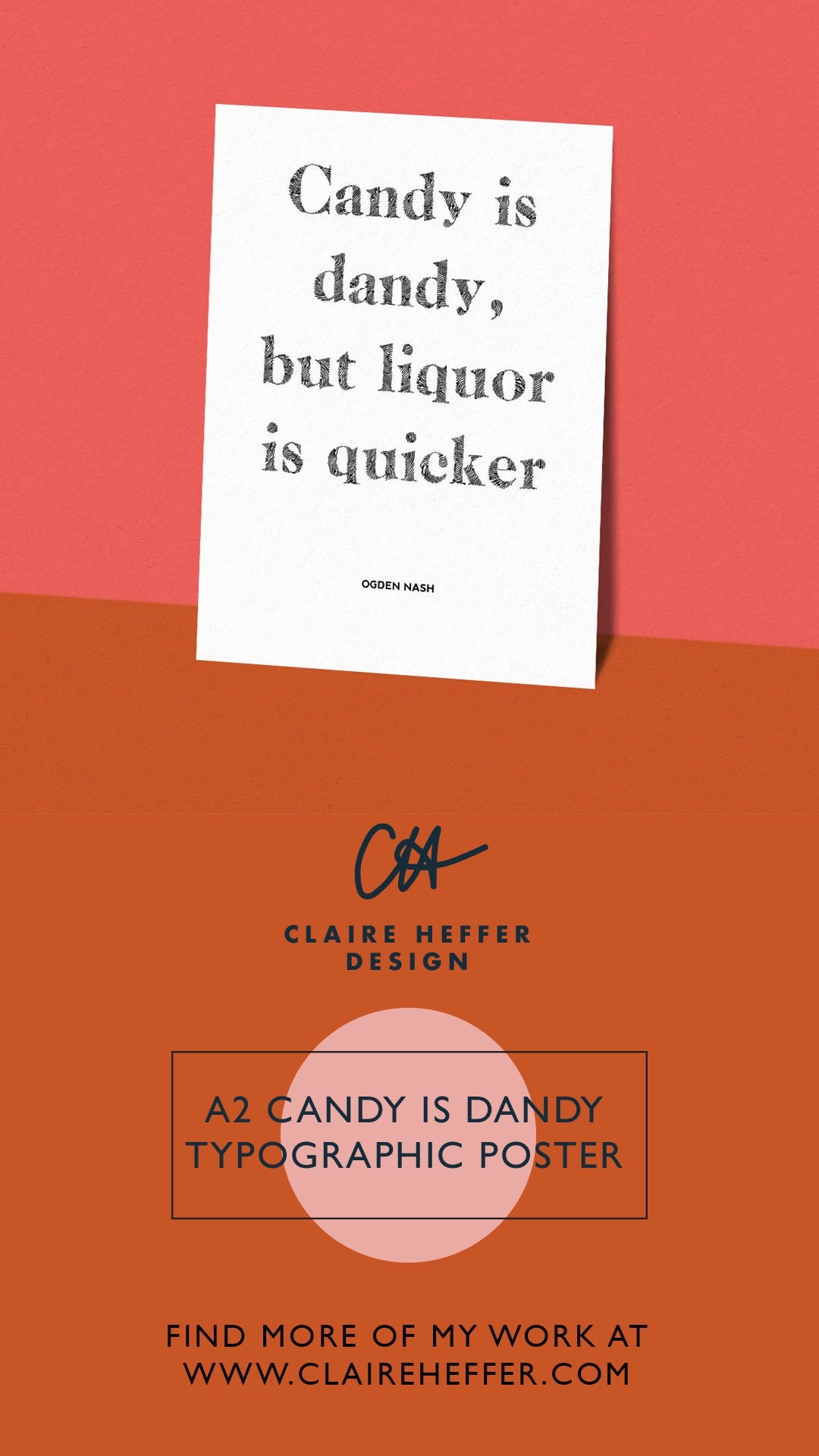Candy Is Dandy Typography Poster Ogden Nash Quote Minimalist Print A2 Etsy