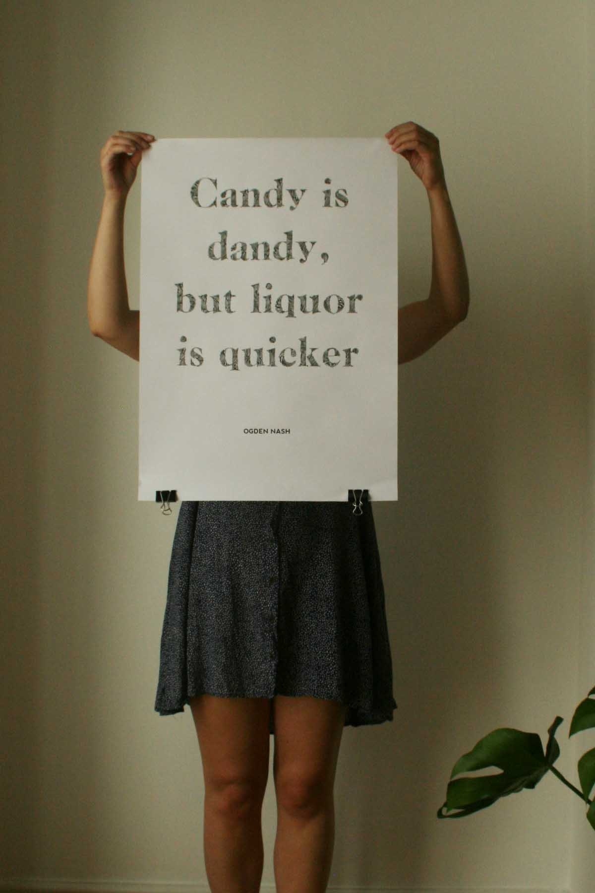 Candy Is Dandy Typography Poster Ogden Nash Quote Minimalist Print A2 Etsy Israel