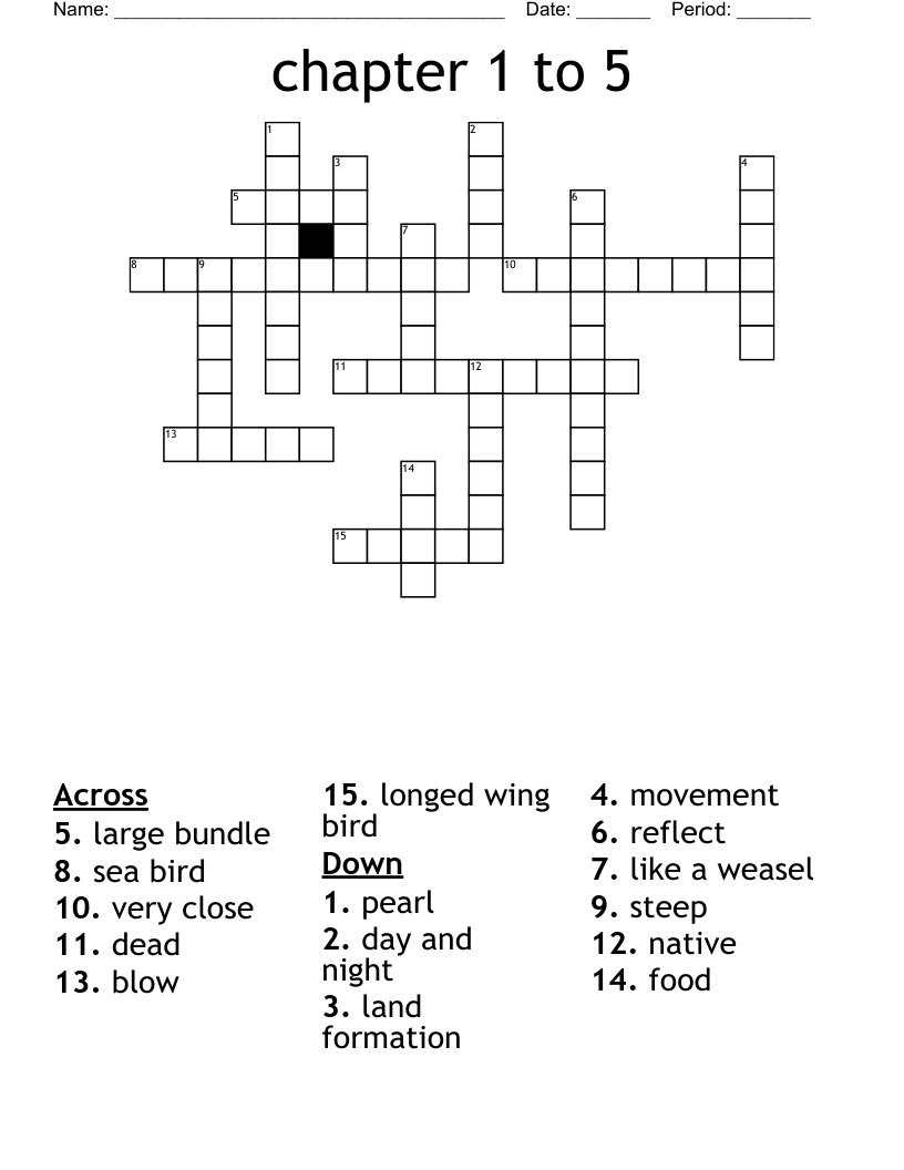 Chapter 1 To 5 Crossword WordMint Chapter 1 To 5 Crossword WordMint