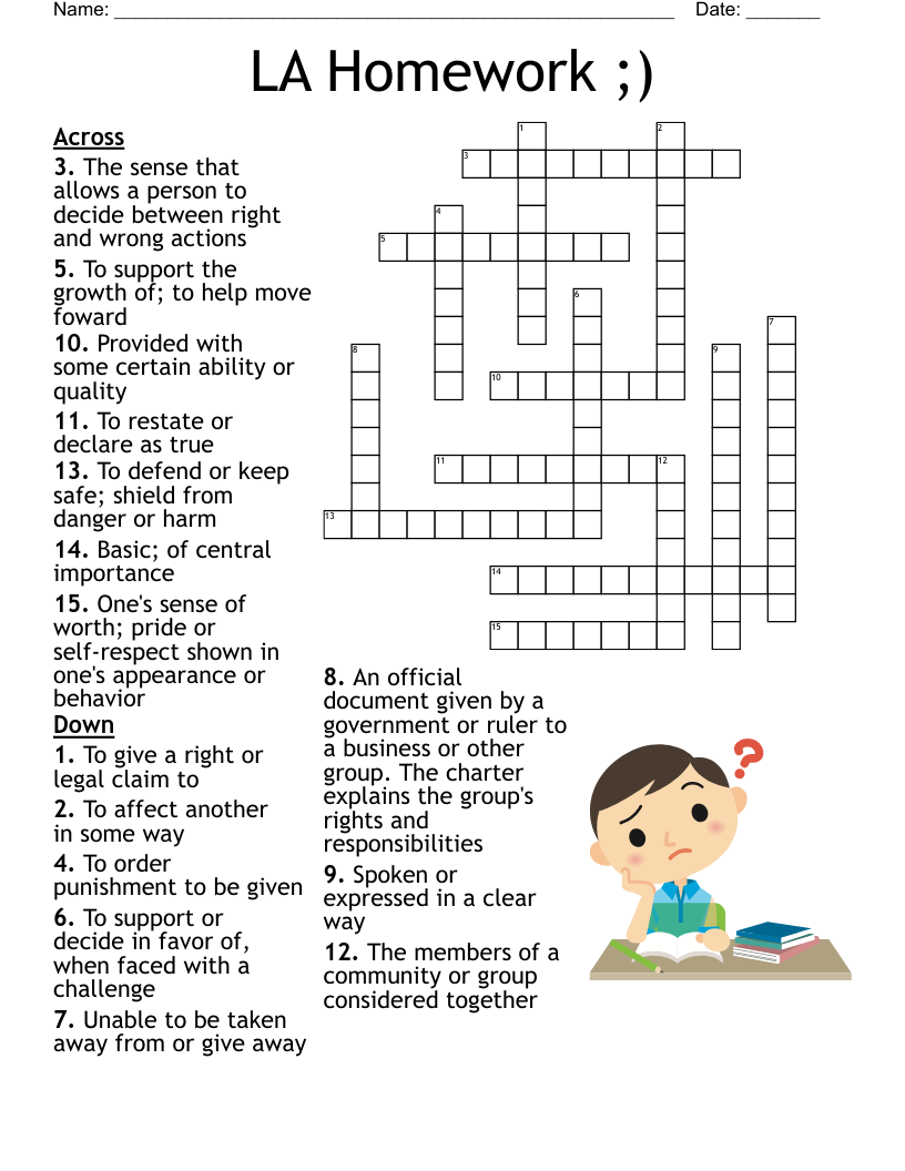 Choice Words ELA Crossword WordMint