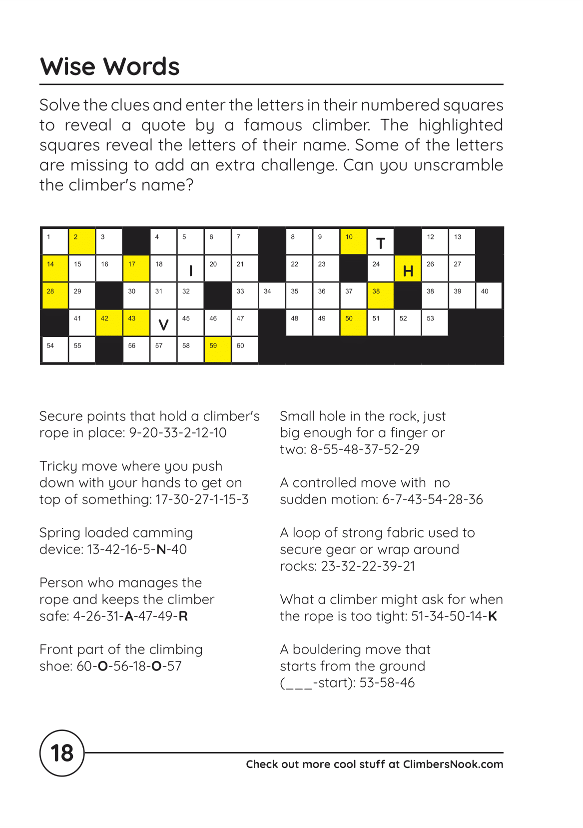 Climbing Themed Puzzle Book Climbers Nook Climbing Themed Puzzle Book Climbers Nook